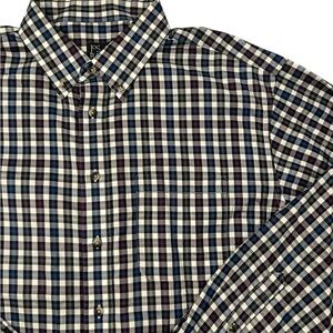 Jos. A. Bank Traveler’s CollectionPlaid Button-Down Shirt Navy Purple XL